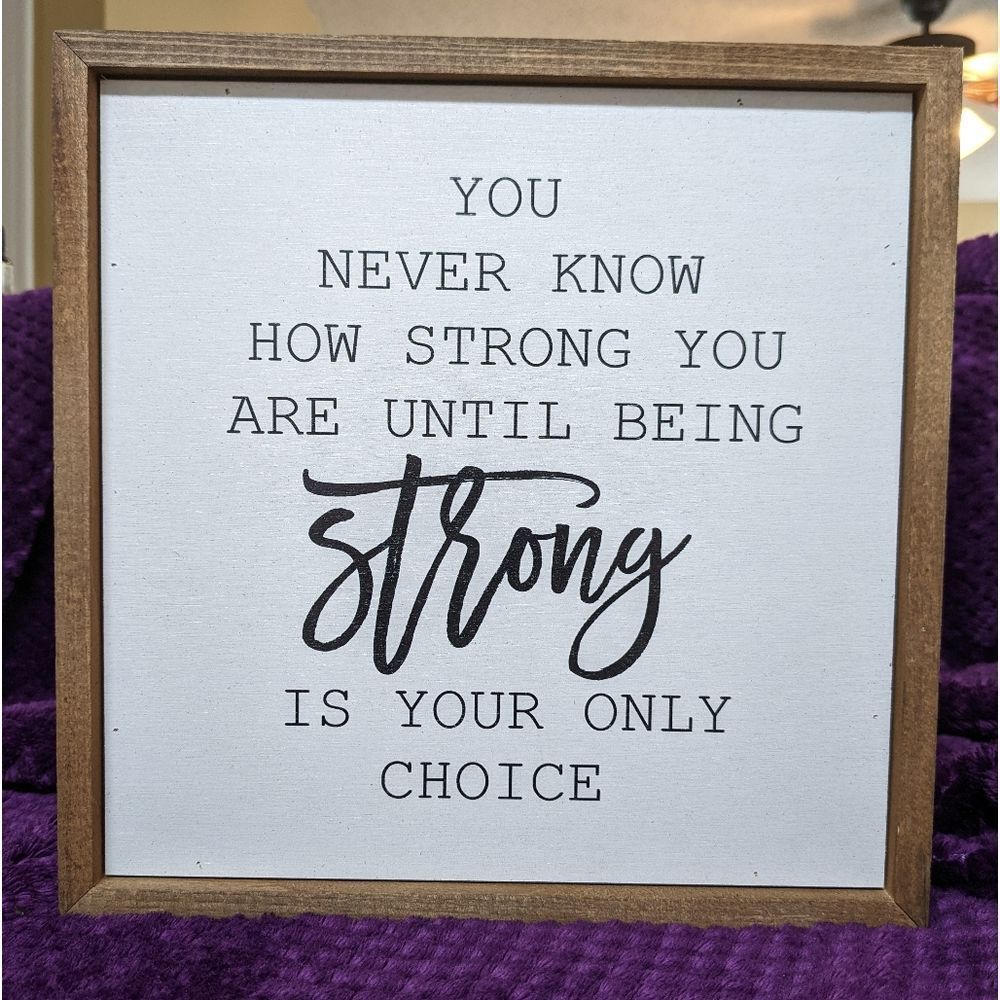 Message Artwork Wooden Frame 10" X 10" Desk or Wall Display